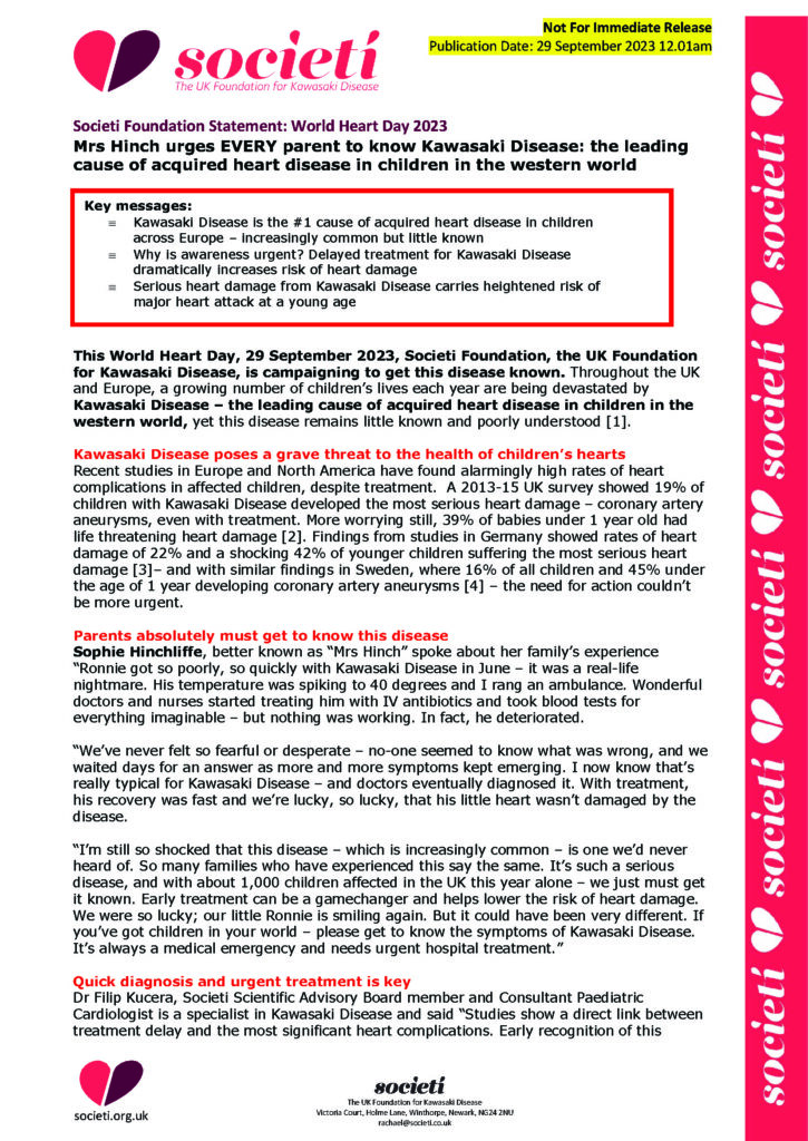 Mrs Hinch urges EVERY parent to know Kawasaki Disease: the leading cause of acquired heart disease in children in the western world